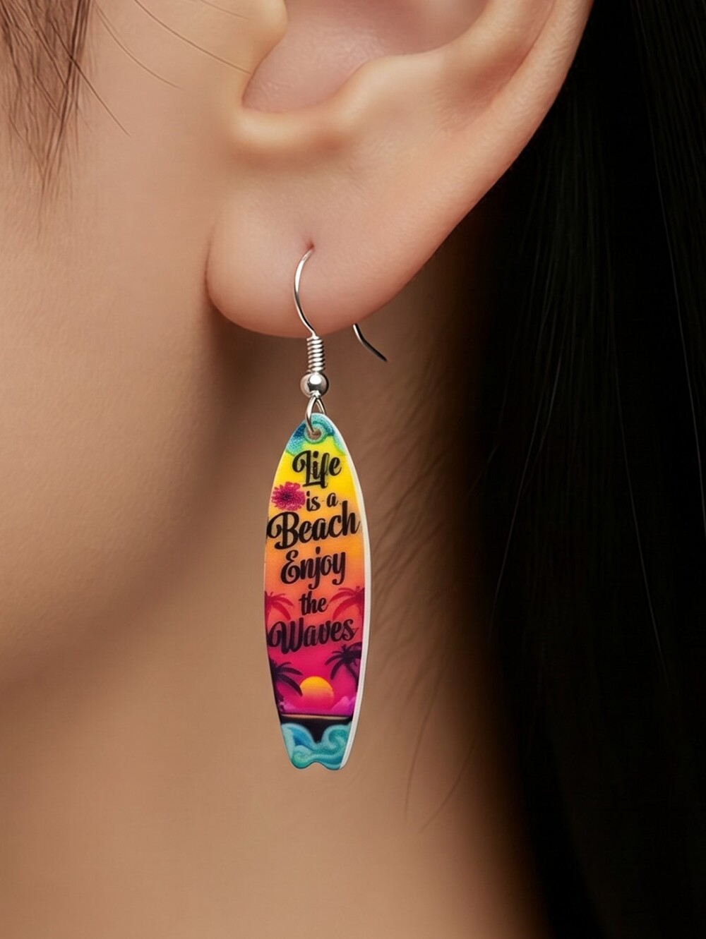 Surfboard Earrings Hawaii Vacation Cruise Jewelry Beach Resort Coastal Gift NWT